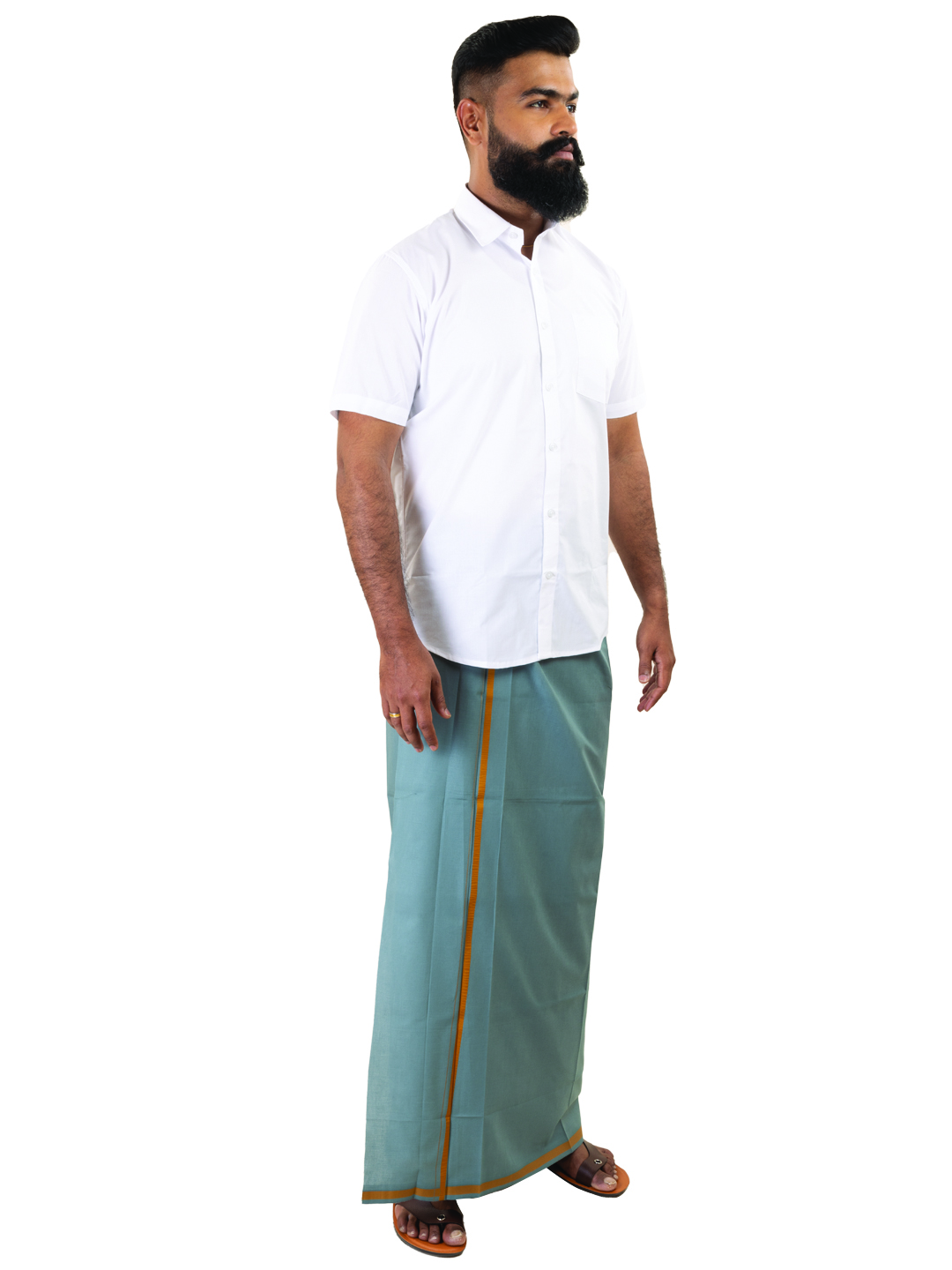 Cement-Colored Dhoti - 1/2"