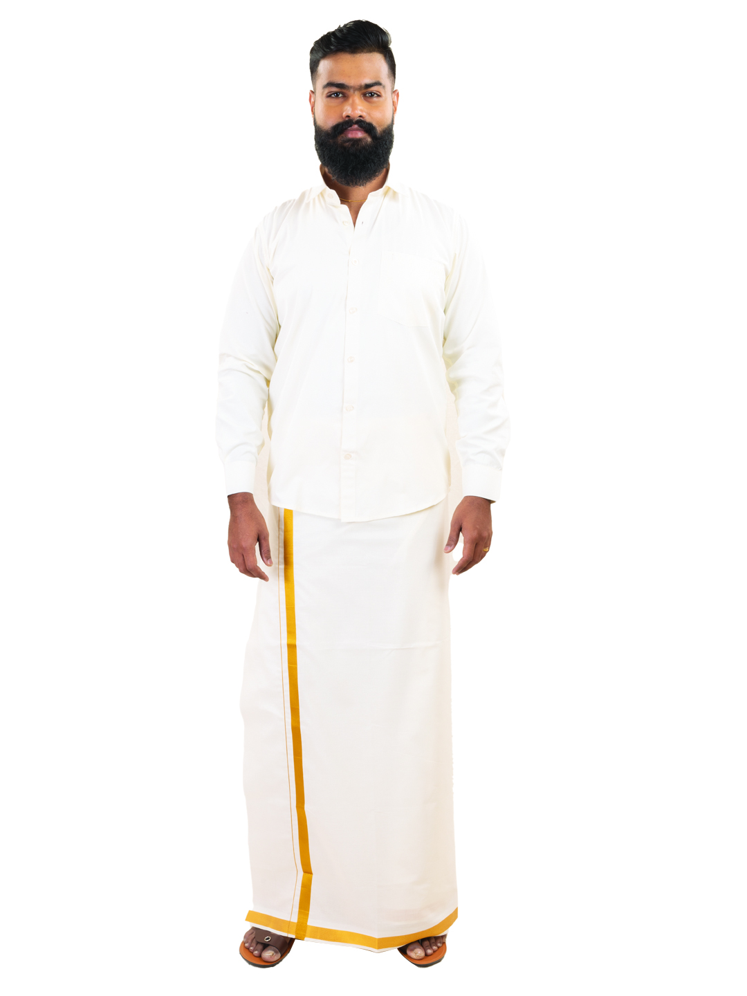 Jari Single Dhoti - 1 1/2"