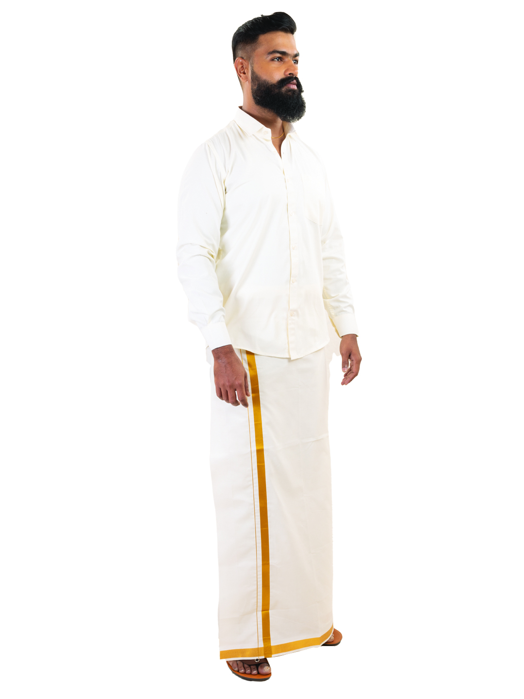 Jari Single Dhoti - 1 1/2"