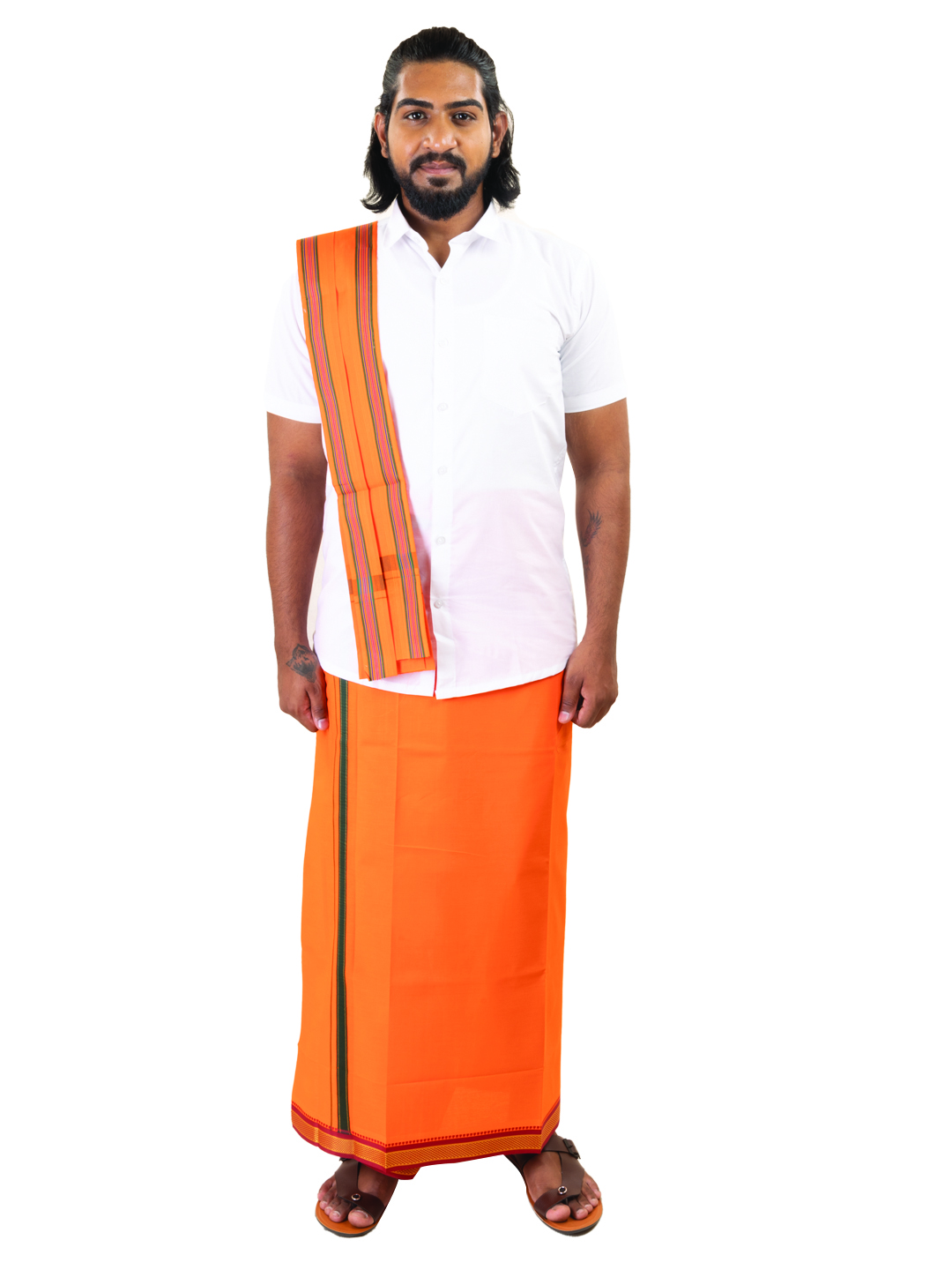 Fanta-Colored Dhoti - 1 1/2"