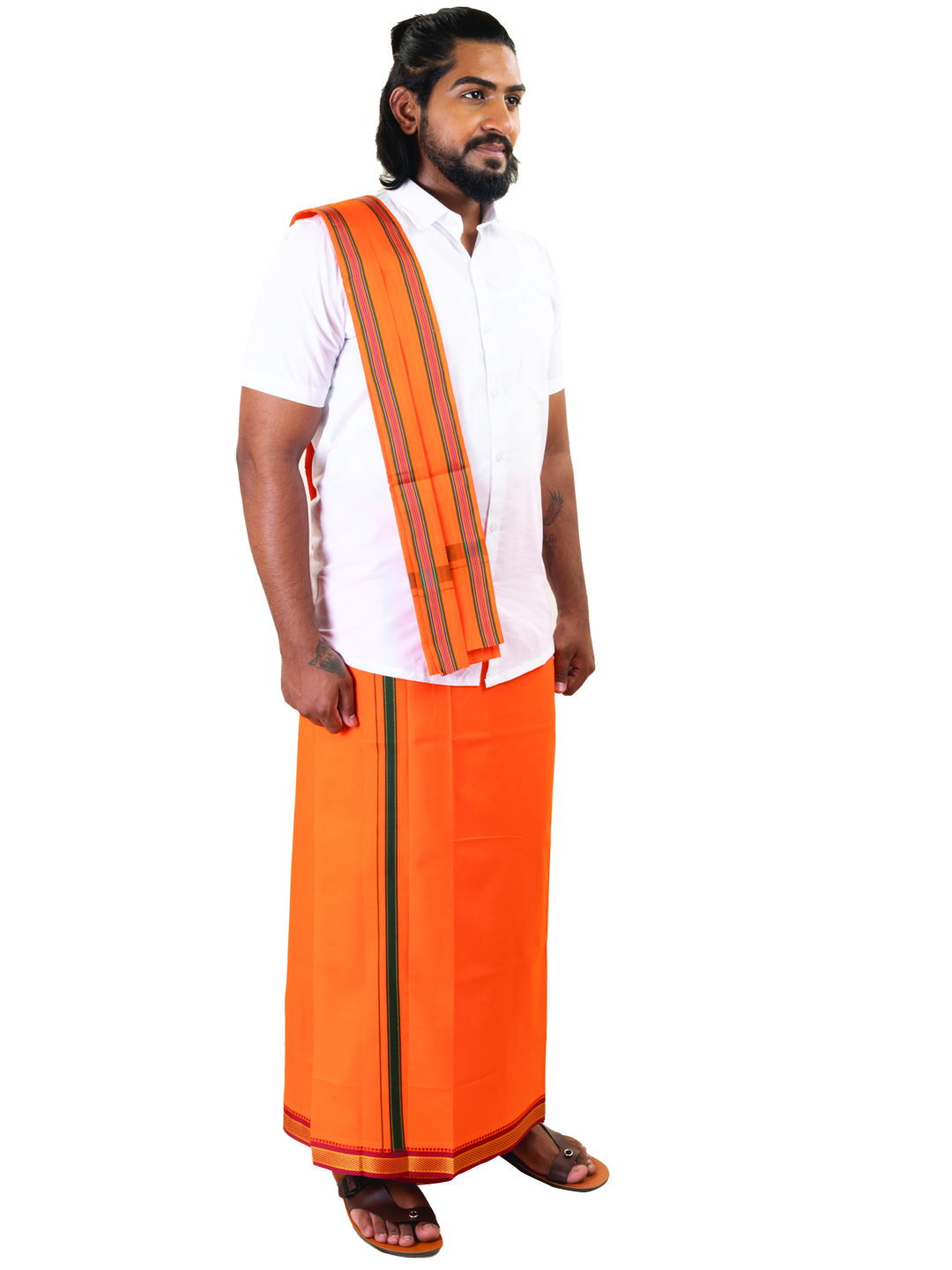 Fanta-Colored Dhoti - 1 1/2"