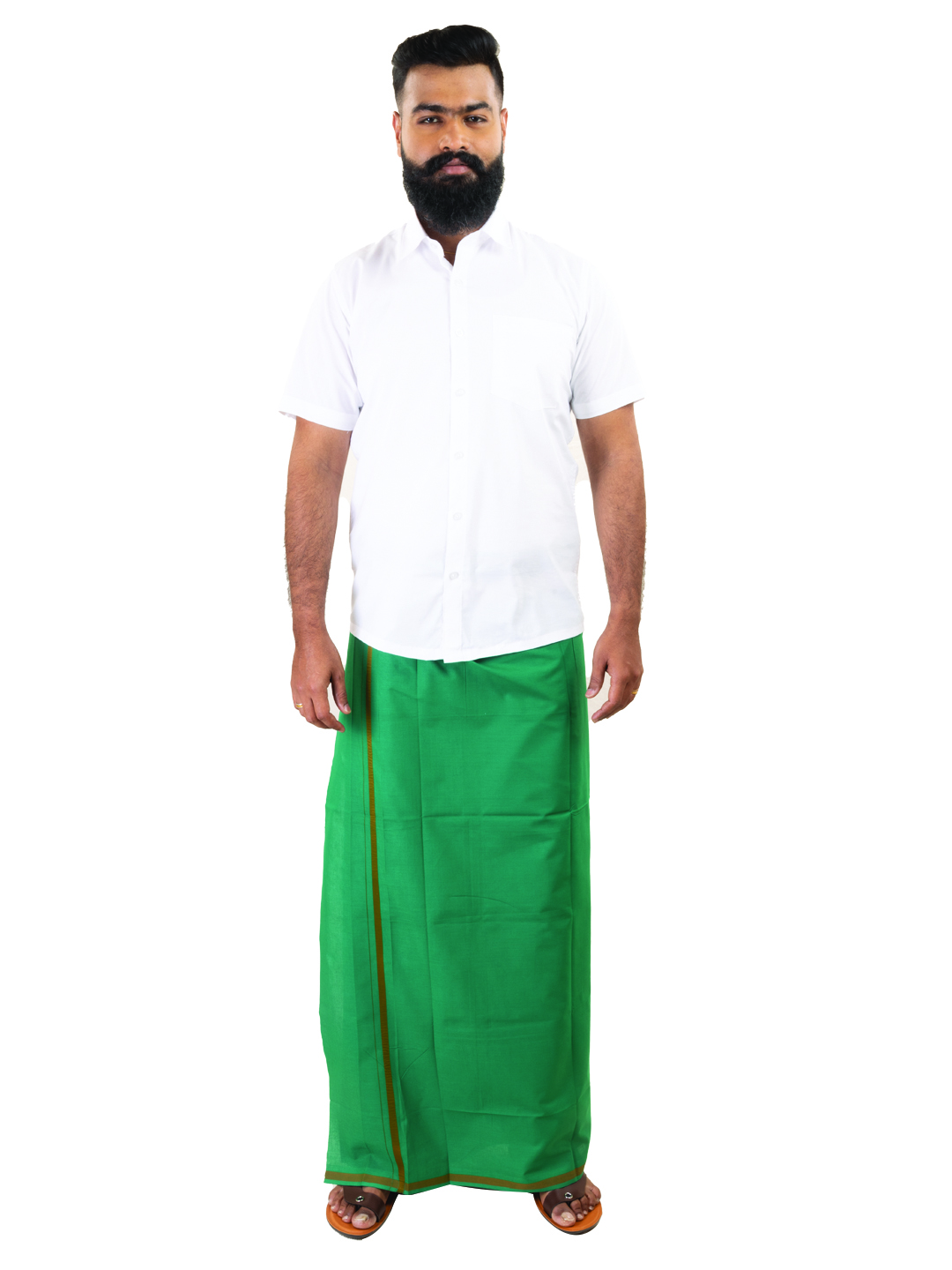 Green-Colored Dhoti - 1/2"