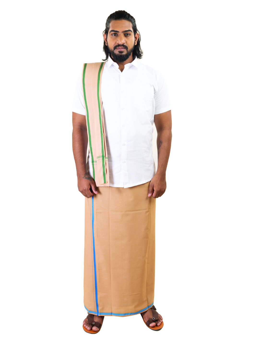 Khaki-Colored Dhoti - 1/2"