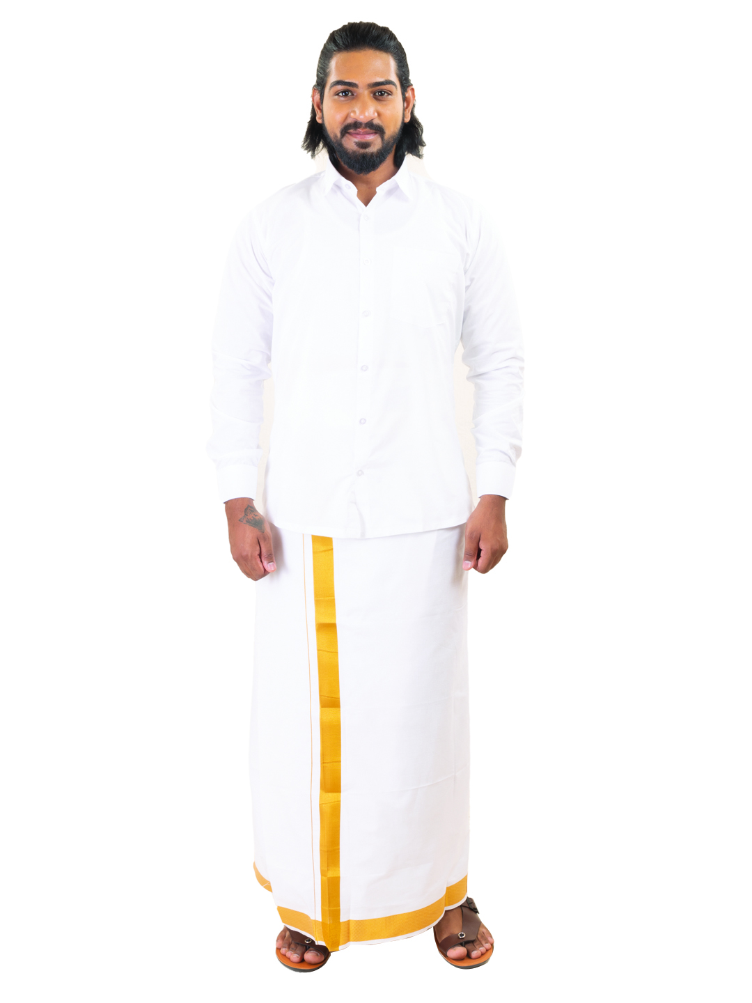 Jari Single Dhoti - 2"