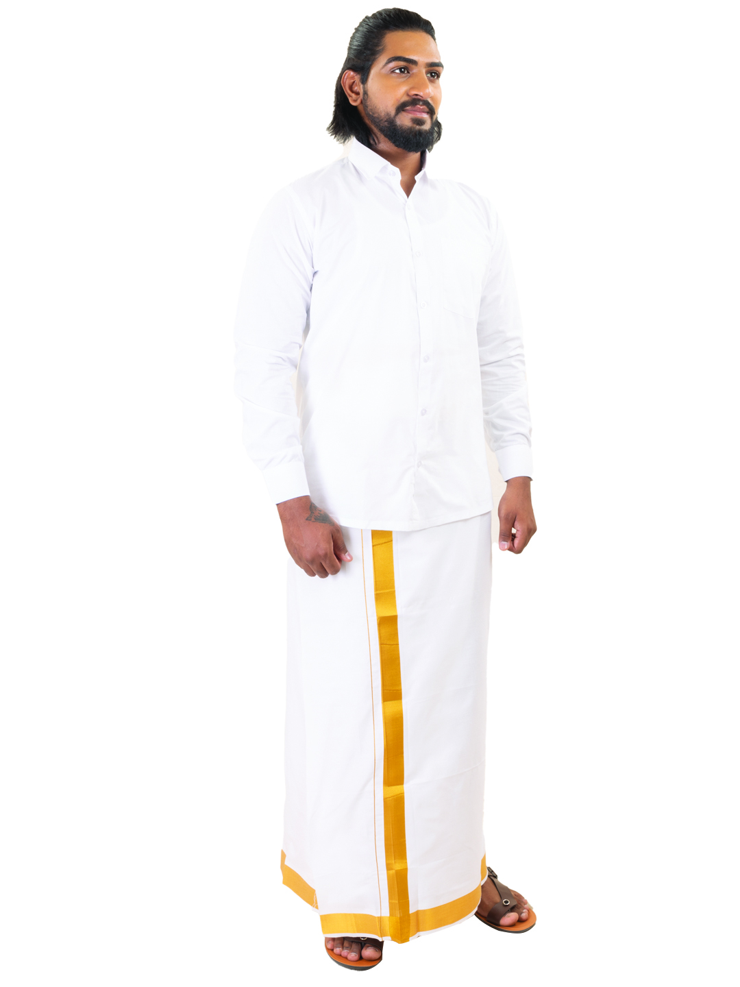 Jari Single Dhoti - 2"