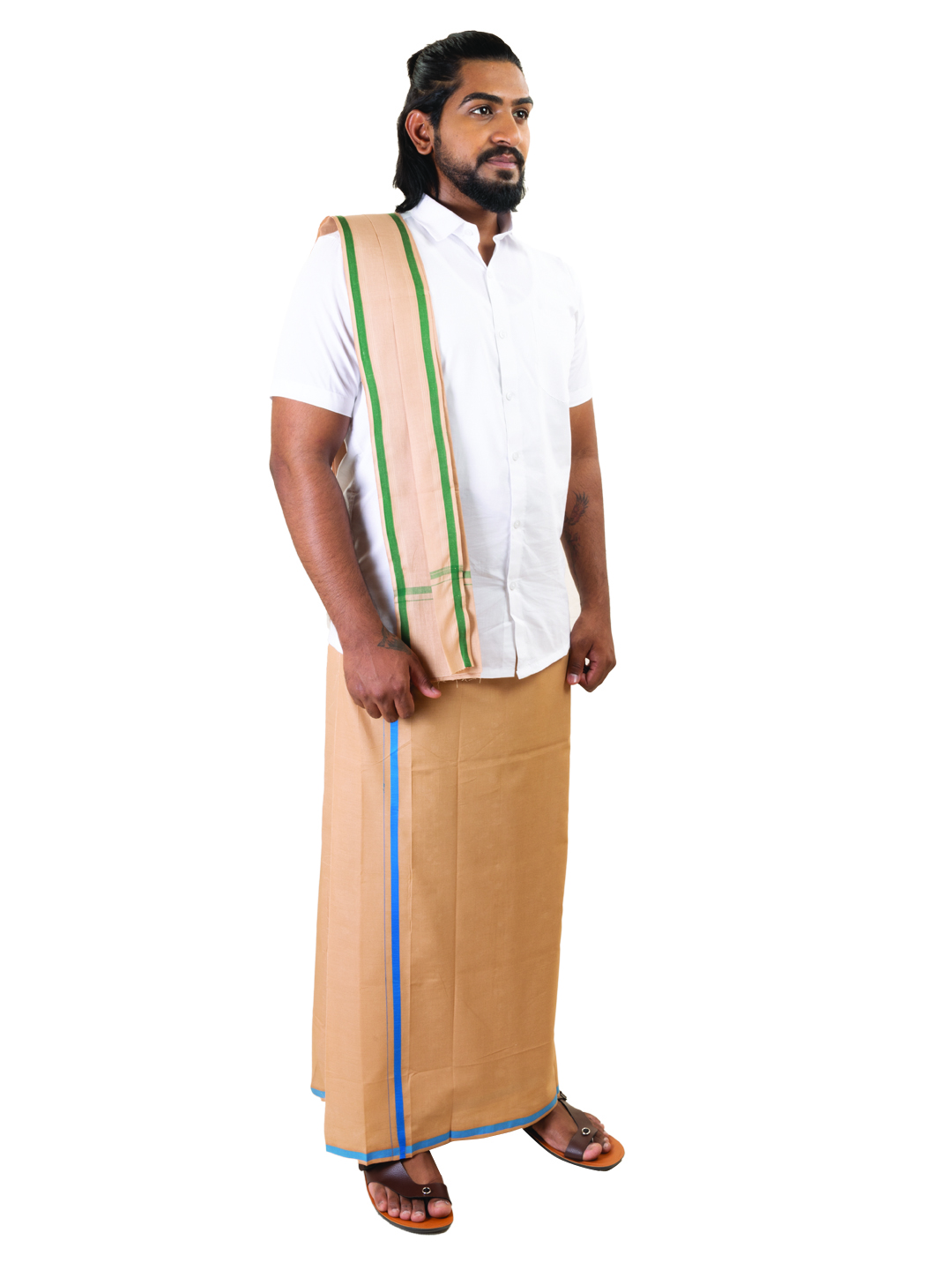 Khaki-Colored Dhoti - 1/2"