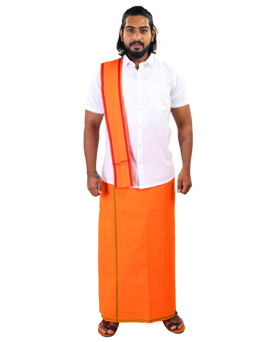 Fanta-Colored Dhoti - 1/2"