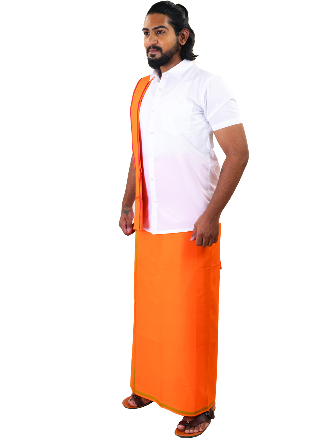 Fanta-Colored Dhoti - 1/2"